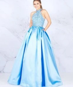 Mac Duggal Ballgowns - 67658H Embellished Halter Neck Ballgown