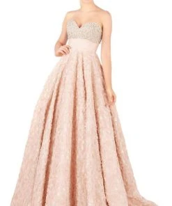Formal Gowns Mac Duggal Ballgowns - 67695H Bead-Crusted Rosette Empire Ballgown