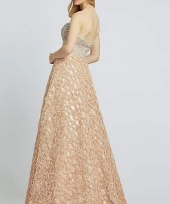 Formal Gowns Mac Duggal Ballgowns - 67695H Bead-Crusted Rosette Empire Ballgown