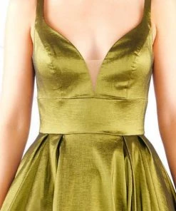 Mac Duggal Ballgowns - 77489H Plunging V-neck Pleated Ballgown 10 Mac Duggal Ballgowns - 77489H Plunging V-neck Pleated Ballgown