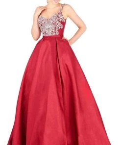 Formal Gowns Mac Duggal Ballgowns - Embellished Vneck W Train In Powder Blue 66532H 10 Formal Gowns Mac Duggal Ballgowns - Embellished Vneck W Train In Powder Blue 66532H