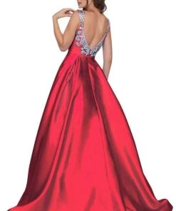 Formal Gowns Mac Duggal Ballgowns - Embellished Vneck W Train In Powder Blue 66532H 11 Formal Gowns Mac Duggal Ballgowns - Embellished Vneck W Train In Powder Blue 66532H