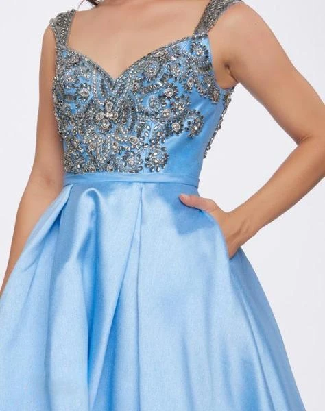 Formal Gowns Mac Duggal Ballgowns - Embellished Vneck W Train In Powder Blue 66532H 5 Formal Gowns Mac Duggal Ballgowns - Embellished Vneck W Train In Powder Blue 66532H