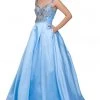 Formal Gowns Mac Duggal Ballgowns - Embellished Vneck W Train In Powder Blue 66532H 2 Formal Gowns Mac Duggal Ballgowns - Embellished Vneck W Train In Powder Blue 66532H
