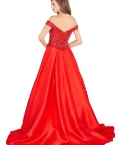 Formal Gowns Mac Duggal Black White Red - 62905R Bejeweled Mikado Ballgown 7 Formal Gowns Mac Duggal Black White Red - 62905R Bejeweled Mikado Ballgown