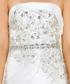 Formal Gowns Mac Duggal Black White Red - 66708R Stone Embellished Evening Gown