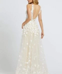 Mac Duggal Couture - 12145D Floral Applique V-neck A-line Dress 8 Mac Duggal Couture - 12145D Floral Applique V-neck A-line Dress