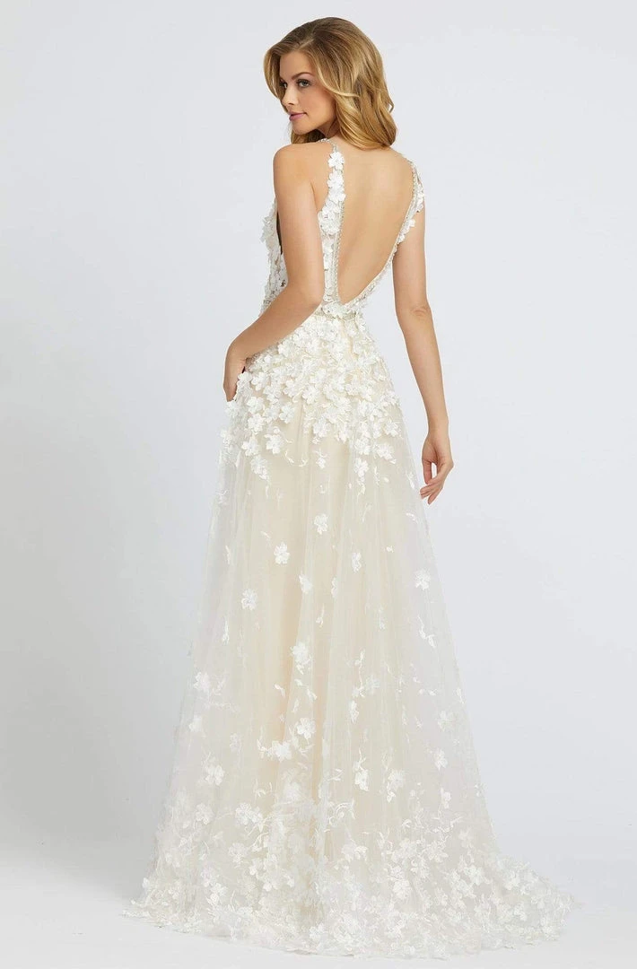 Mac Duggal Couture - 12145D Floral Applique V-neck A-line Dress 4 Mac Duggal Couture - 12145D Floral Applique V-neck A-line Dress