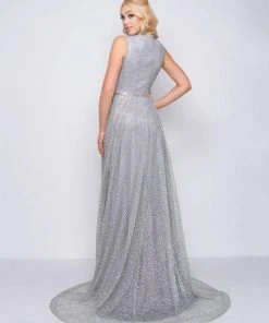 Formal Gowns Mac Duggal Couture - 20090D Embellished High Neck Dress With Train