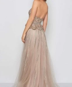 Mac Duggal Couture - 50561D Strapless Embellished Peplum A-line Dress Formal Gowns