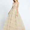 Mac Duggal Evening - 20136D Sleeveless V-Neck Tiered Ballgown 1 Mac Duggal Evening - 20136D Sleeveless V-Neck Tiered Ballgown
