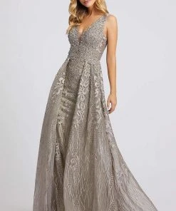 Mac Duggal Evening - 20155D Bead Embellished Gown With Overskirt Formal Gowns