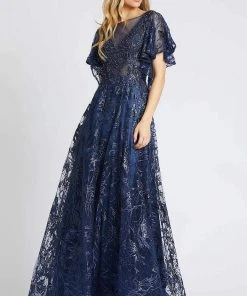 Formal Gowns Mac Duggal Evening - 20182D Embellished V-neck A-line Gown