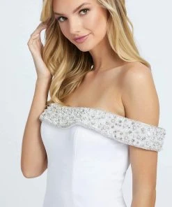 Mac Duggal Evening - 67155D Beaded Off-Shoulder Long Trumpet Gown