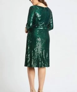 Cocktail Dresses Mac Duggal Fabulouss - 4841F Sequined Knee-Length Dress