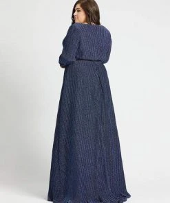 Mac Duggal Fabulouss - 48892F Long Sleeves Glittered A-line Gown