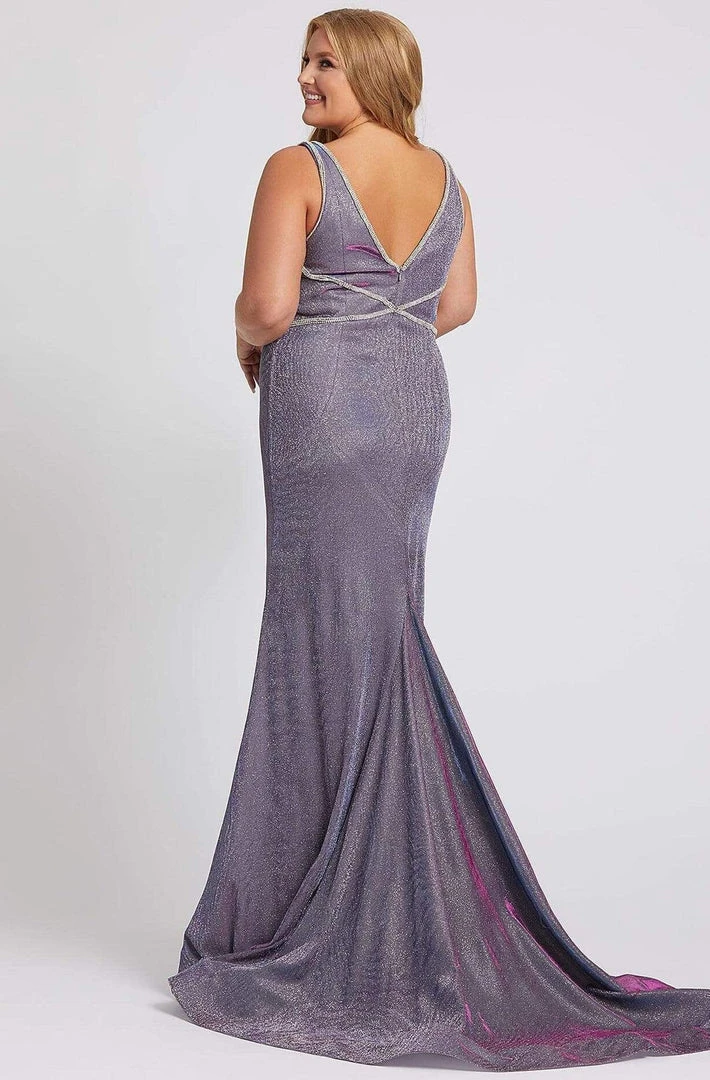 Formal Gowns Mac Duggal Fabulouss - 48895F Crystal Beaded Deep V-neck Trumpet Dress 5 Formal Gowns Mac Duggal Fabulouss - 48895F Crystal Beaded Deep V-neck Trumpet Dress