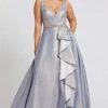 Formal Gowns Mac Duggal Fabulouss - 48978F V-Neck Ruffled A-line Dress