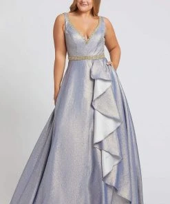 Formal Gowns Mac Duggal Fabulouss - 48978F V-Neck Ruffled A-line Dress