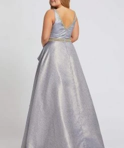 Formal Gowns Mac Duggal Fabulouss - 48978F V-Neck Ruffled A-line Dress