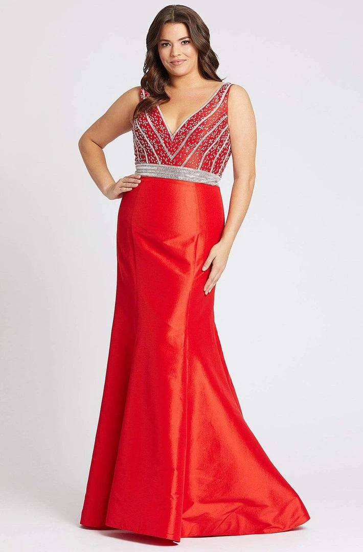 Formal Gowns Mac Duggal Fabulouss - 48997F Beaded Plunging V-neck Mermaid Dress 3 Formal Gowns Mac Duggal Fabulouss - 48997F Beaded Plunging V-neck Mermaid Dress