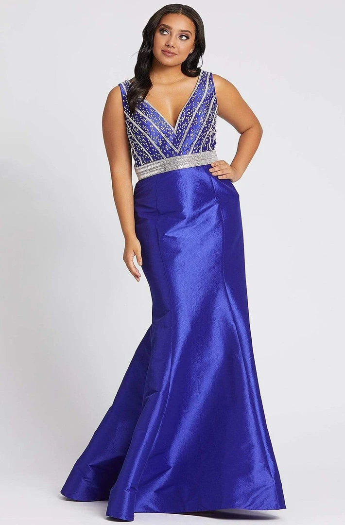 Formal Gowns Mac Duggal Fabulouss - 48997F Beaded Plunging V-neck Mermaid Dress 4 Formal Gowns Mac Duggal Fabulouss - 48997F Beaded Plunging V-neck Mermaid Dress