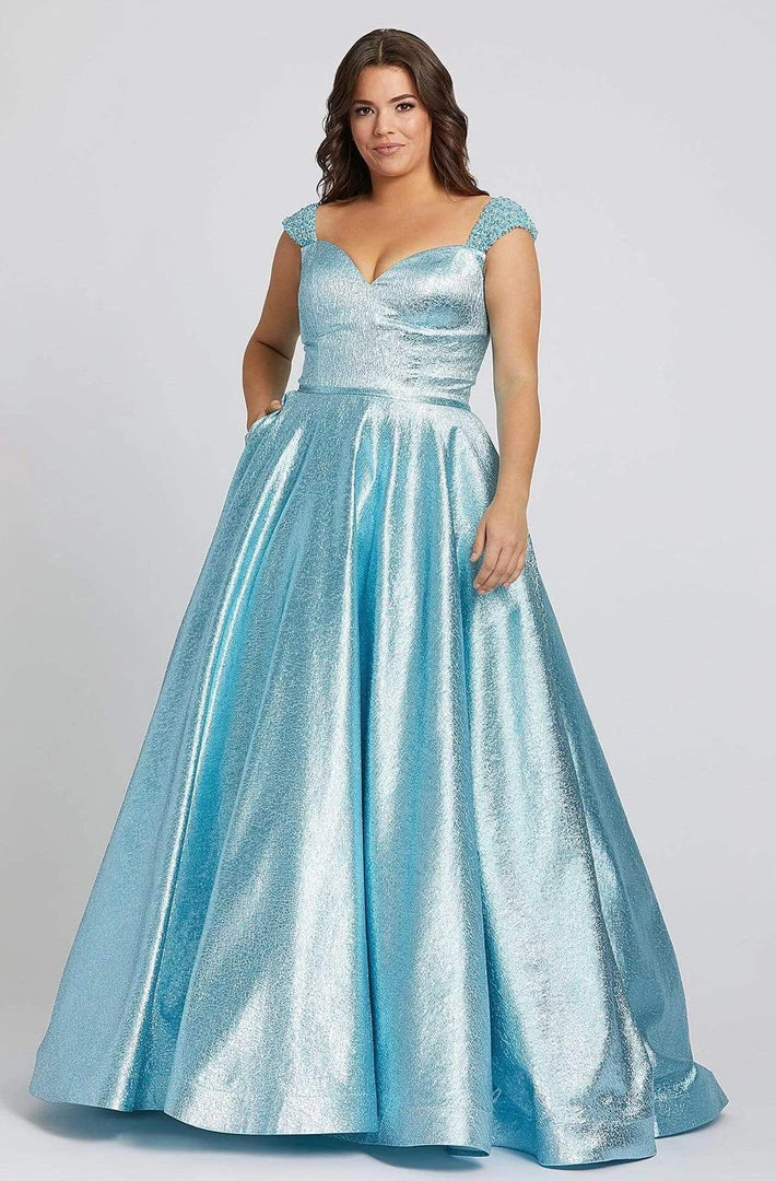 Mac Duggal Fabulouss - 67236F Cap Sleeved Shiny Long Ballgown 3 Mac Duggal Fabulouss - 67236F Cap Sleeved Shiny Long Ballgown