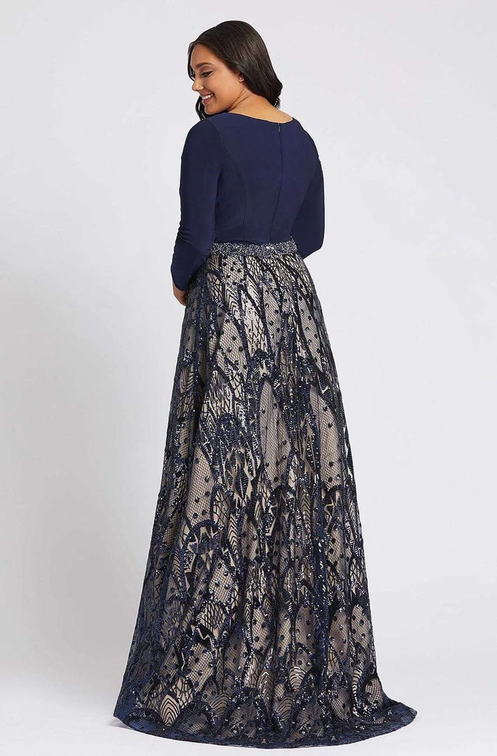 Mac Duggal Fabulouss - 67241F Long Sleeves Netted Long Dress Formal Gowns 4 Mac Duggal Fabulouss - 67241F Long Sleeves Netted Long Dress Formal Gowns