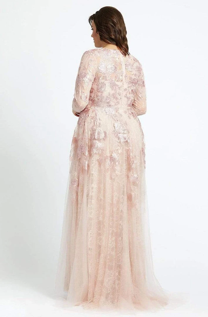 Mac Duggal Fabulouss - 77679F Embroidered Floral Long A-line Dress Formal Gowns 4 Mac Duggal Fabulouss - 77679F Embroidered Floral Long A-line Dress Formal Gowns