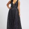 Mac Duggal Fabulouss - 77717F Sequined V-Neck And Back Long Dress Formal Gowns
