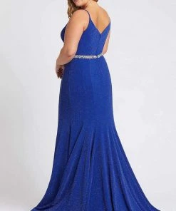 Formal Gowns Mac Duggal Fabulouss - 77721F Crystal Beaded V-neck Trumpet Dress