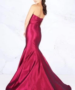 Mac Duggal Flash - 12110L Metallic Mesh Strapless Trumpet Evening Gown Formal Gowns