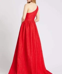 Mac Duggal Flash - 12363L Lace One Shoulder Dress With Train Formal Gowns