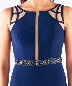 Mac Duggal Flash - 2062L Crisscross-Paneled Illusion Jersey Gown