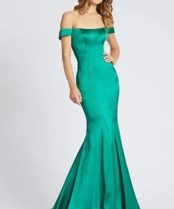 Mac Duggal Flash - 40964L Off-Shoulder Pleated Trumpet Gown Formal Gowns