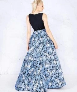 Mac Duggal Flash - 55226L Two Tone Beaded And Printed Ballgown 6 Mac Duggal Flash - 55226L Two Tone Beaded And Printed Ballgown