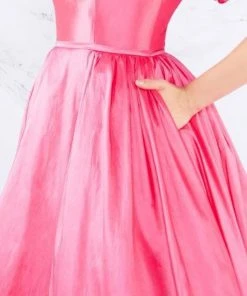 Formal Gowns Mac Duggal Flash - 66723L Sleek Ruffle-Paneled Off Shoulder Ballgown