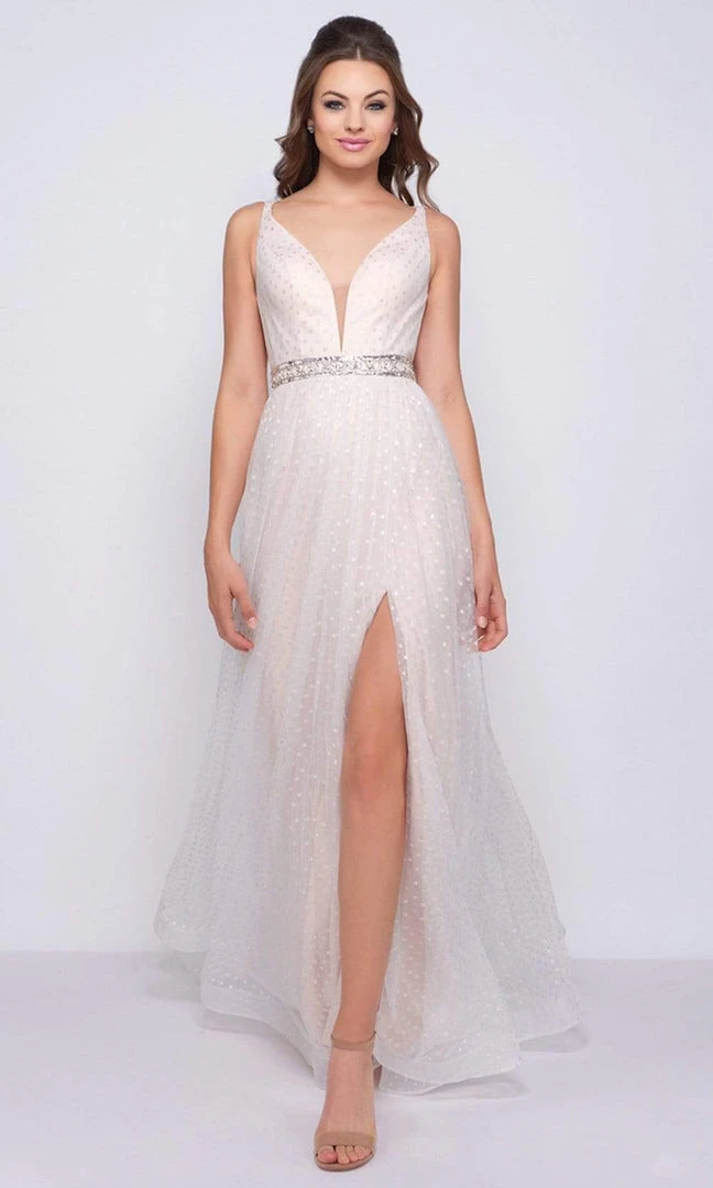 Mac Duggal Flash - 66910L Beaded Deep V-neck A-line Dress With Train 3 Mac Duggal Flash - 66910L Beaded Deep V-neck A-line Dress With Train