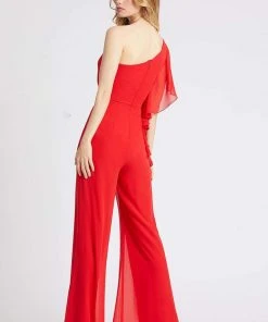 Prom Dresses Mac Duggal Flash - 67381L Asymmetric Neckline Long Jumpsuit