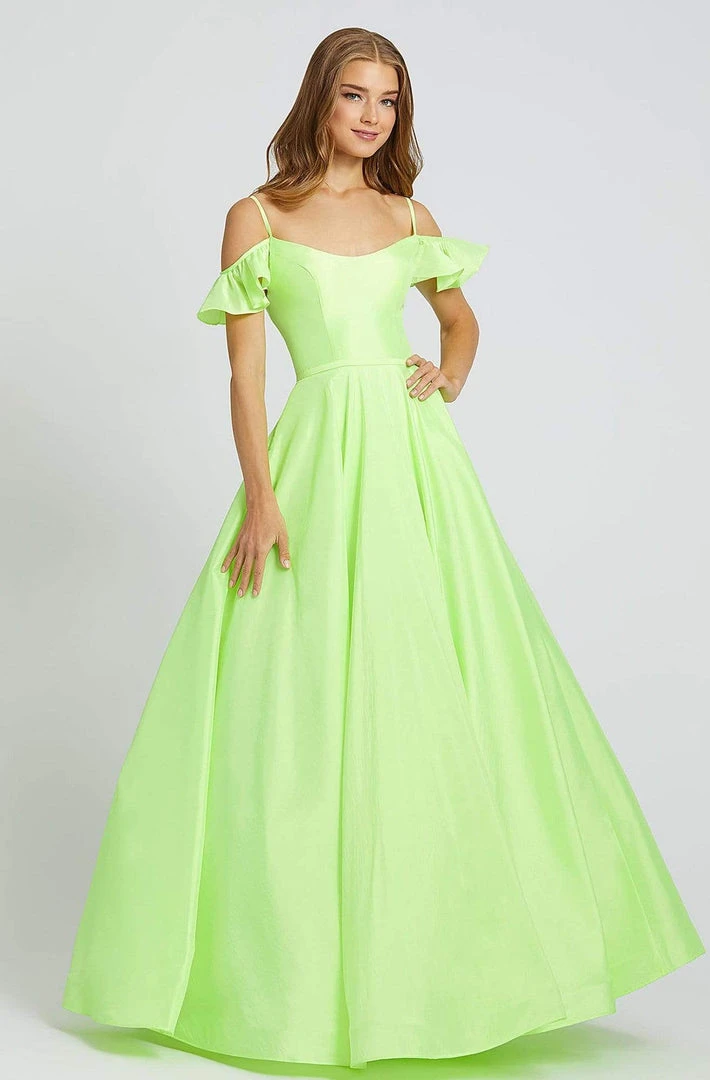 Formal Gowns Mac Duggal Flash - 77701L Cold Shoulder Satin A-line Dress 3 Formal Gowns Mac Duggal Flash - 77701L Cold Shoulder Satin A-line Dress