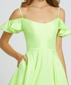 Formal Gowns Mac Duggal Flash - 77701L Cold Shoulder Satin A-line Dress 7 Formal Gowns Mac Duggal Flash - 77701L Cold Shoulder Satin A-line Dress