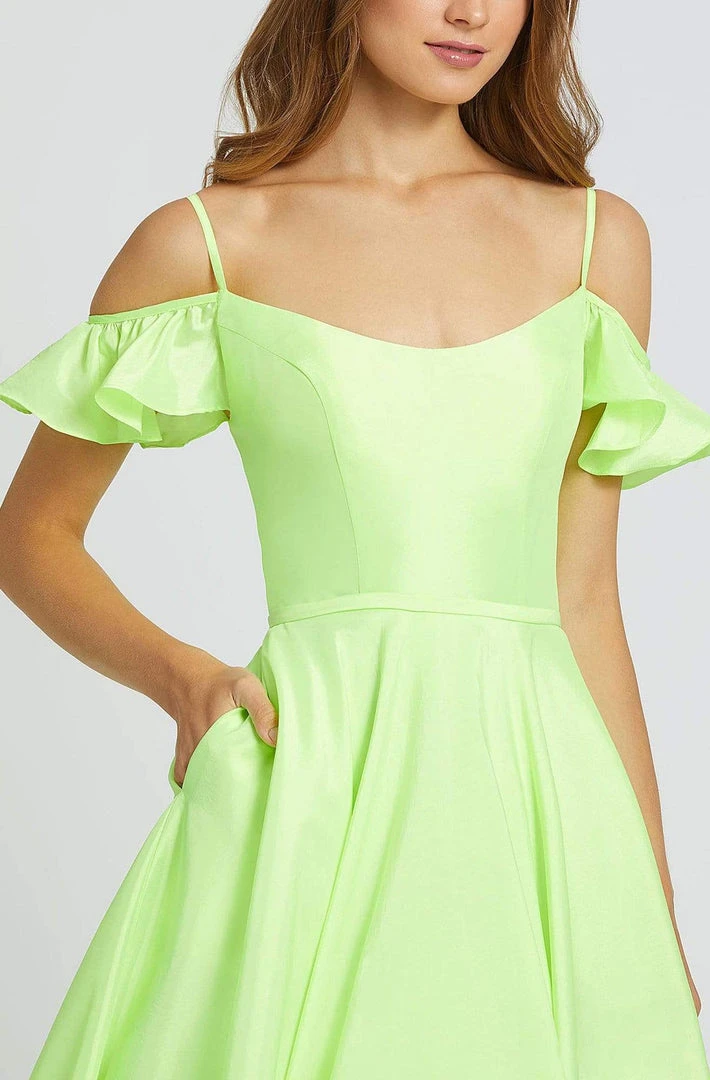 Formal Gowns Mac Duggal Flash - 77701L Cold Shoulder Satin A-line Dress 5 Formal Gowns Mac Duggal Flash - 77701L Cold Shoulder Satin A-line Dress