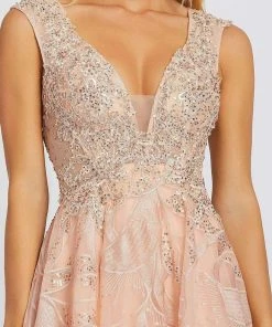 Mac Duggal Prom - 20184M Embroidered Deep V-neck A-line Gown 7 Mac Duggal Prom - 20184M Embroidered Deep V-neck A-line Gown