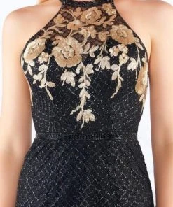 Mac Duggal Prom - 30578M Beaded Halter Strappy Back Embellished Gown