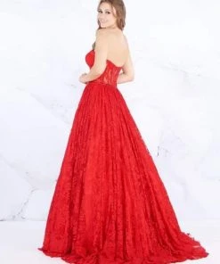 Formal Gowns Mac Duggal Prom - 30605M Strapless Illusion Corset Lace Ballgown