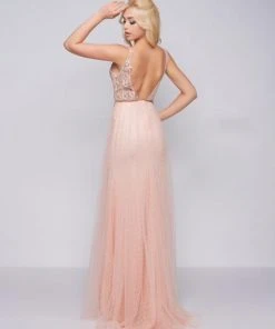 Mac Duggal Prom - 50546M Beaded Floral Appliques A-Line Gown