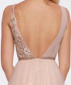 Mac Duggal Prom - 50546M Beaded Floral Appliques A-Line Gown