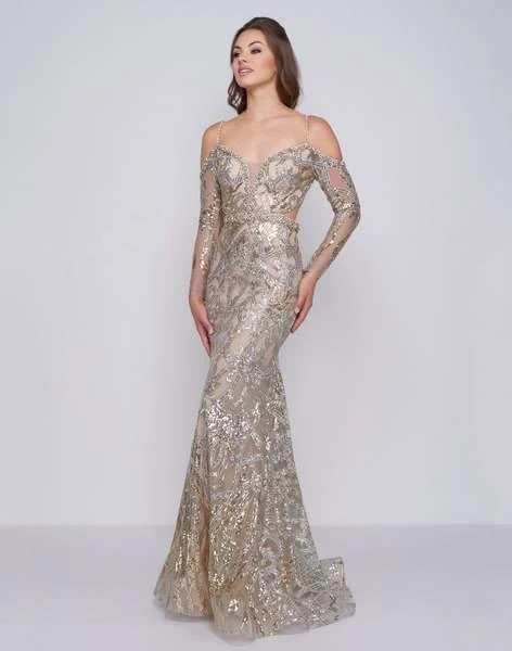 Formal Gowns Mac Duggal Prom - 50551M Embellished Plunging V-neck Dress With Train 3 Formal Gowns Mac Duggal Prom - 50551M Embellished Plunging V-neck Dress With Train