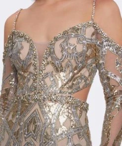 Formal Gowns Mac Duggal Prom - 50551M Embellished Plunging V-neck Dress With Train 7 Formal Gowns Mac Duggal Prom - 50551M Embellished Plunging V-neck Dress With Train