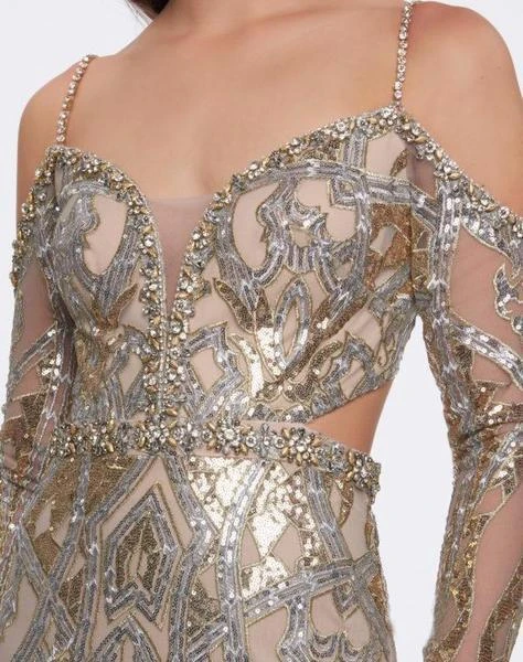 Formal Gowns Mac Duggal Prom - 50551M Embellished Plunging V-neck Dress With Train 5 Formal Gowns Mac Duggal Prom - 50551M Embellished Plunging V-neck Dress With Train